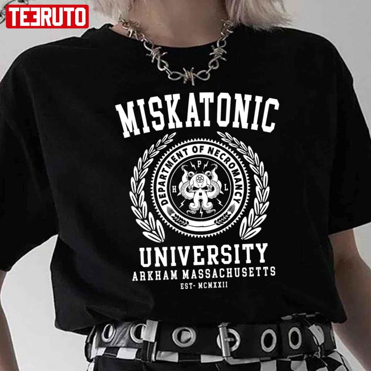 Cthulu And Lovecraft Miskatonic University Unisex T-Shirt