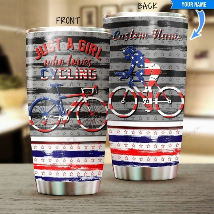 Custom Name Cycling Just A Girl Who Loves Tumbler