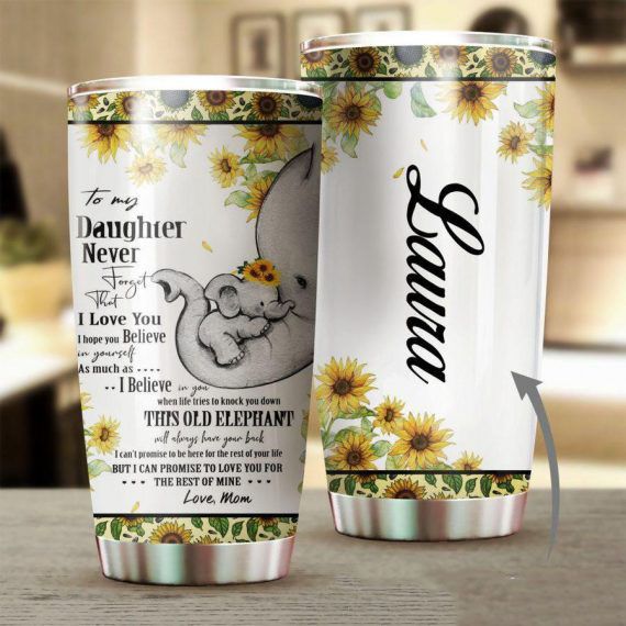 Custom Name Elephant Lover Gift For Hippie Personalized Tumbler