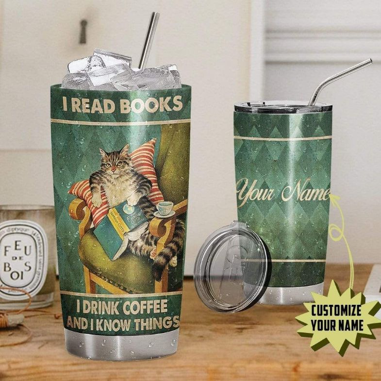 Custom Name I Read Book I Drink Coffee Tumbler