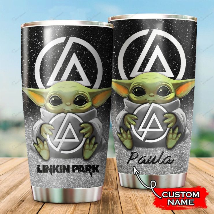 Custom Name Linkin Park Baby Yoda Star Wars Disney Tumbler