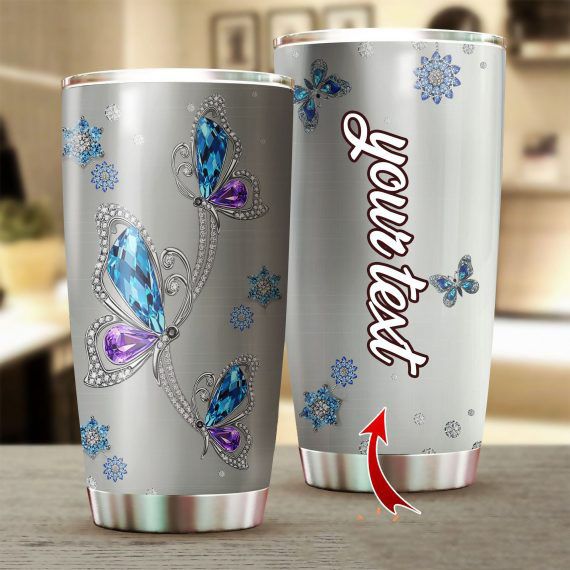 Custom Name Mothers Day Ideas Butterfly Gift Tumbler
