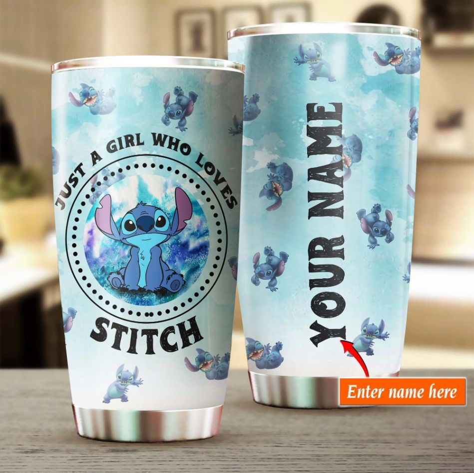 Custom Name Stich Just A Girl Love Fictional Character Tumbler