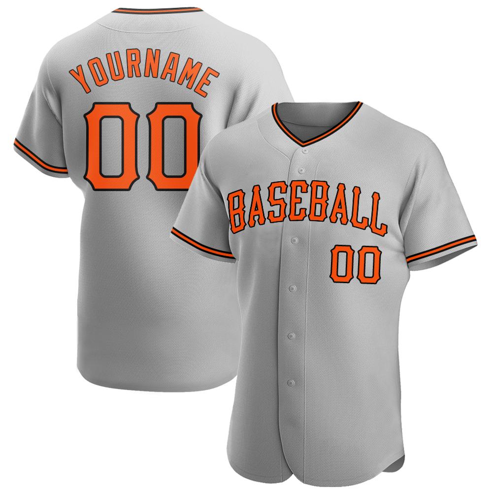 Custom Orange Black-White Baseball Jersey