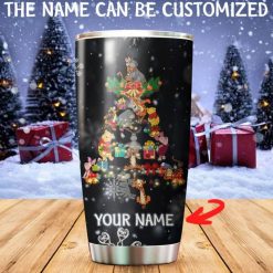 Customized Christmas Tree Winnie The Pooh Tumbler