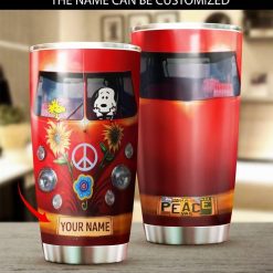 Customized Snoopy Bus Hippie Sunflower Tumbler