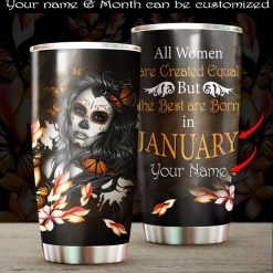 Customized Sugar Skull Girl Meta Cracks Art Tumbler