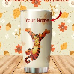 Customized Tiger Winnie The Pooh Red Maple Leaf Tumbler