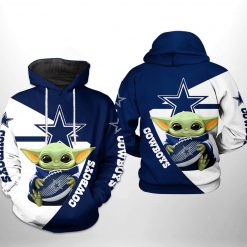 Dallas Cowboys NFL Baby Yoda Team 3D Printed Hoodie