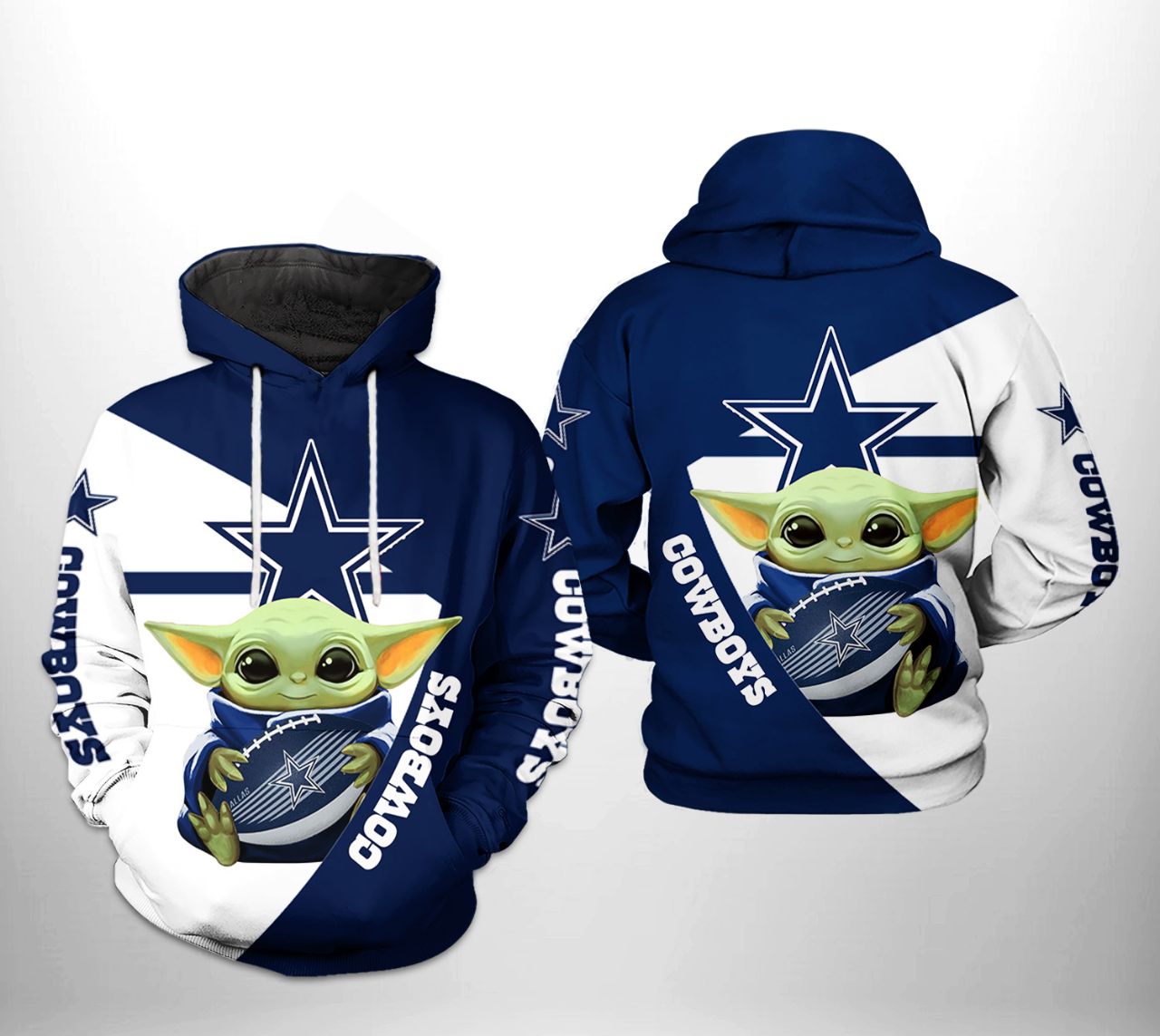 Dallas Cowboys NFL Baby Yoda Team 3D Printed Hoodie - Teeruto