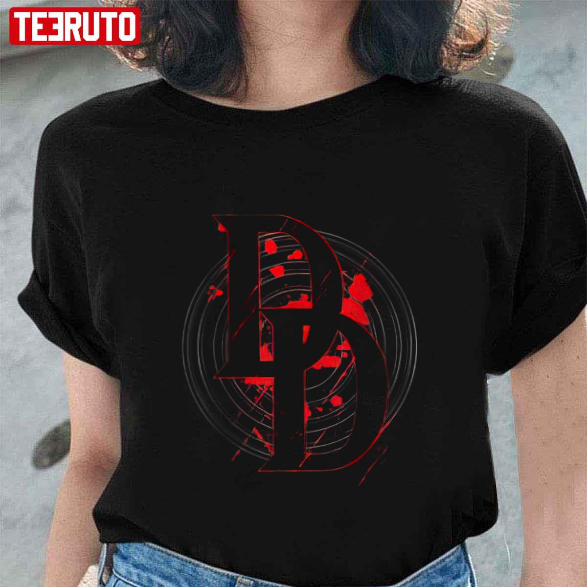 Daredevil Dd Logo Vortex Red Rain Graphic Unisex T-Shirt