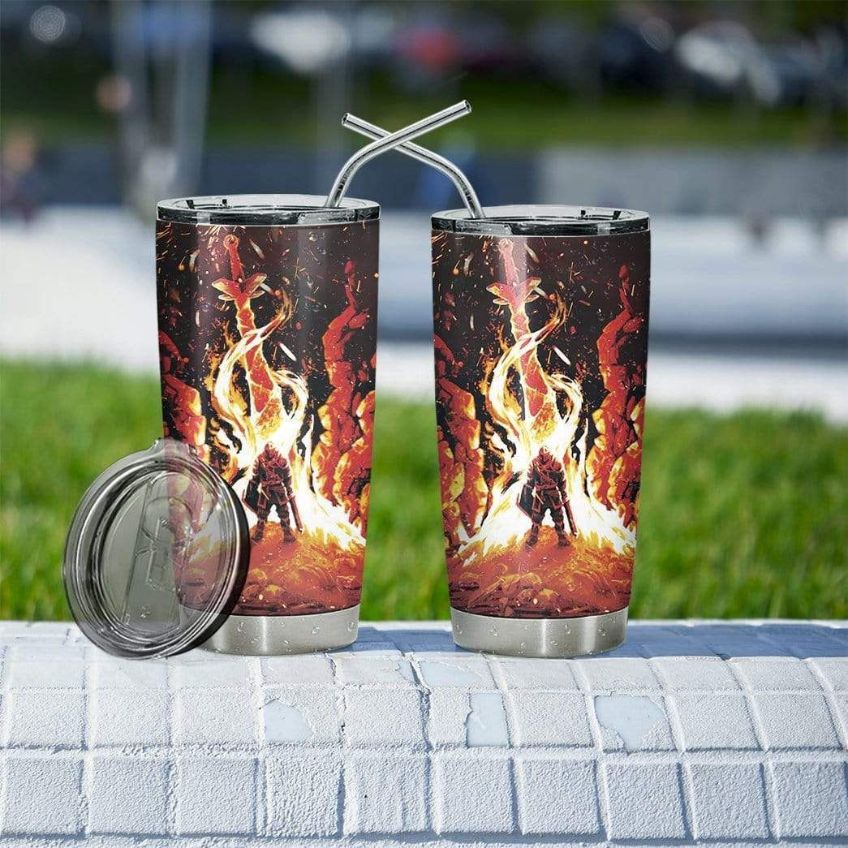 Dark Souls Chosen Undead Through The Bonfire Stainless Steel Cup Tumbler