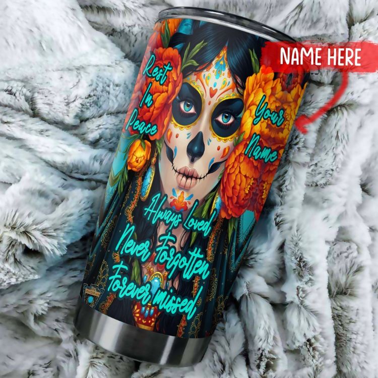 Day Of The Dead Personalized Gift For Lover Day Travel Tumbler
