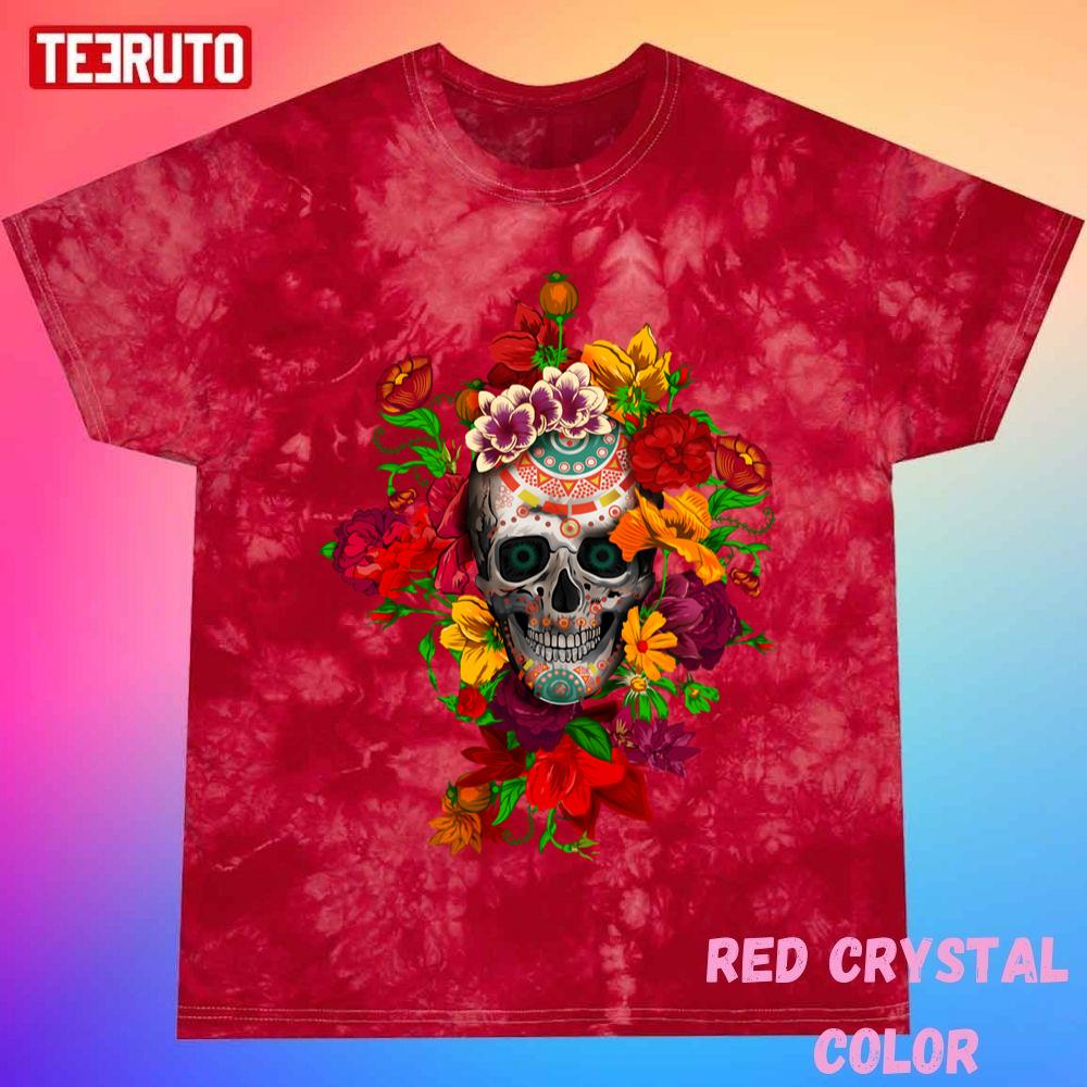 Sugar Skull T-Shirt Roses Three Skull Tshirt Day Of The Dead Shirt - TeeUni