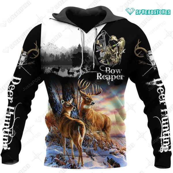 Deer Hunting Bow Reaper 3d Hoodie