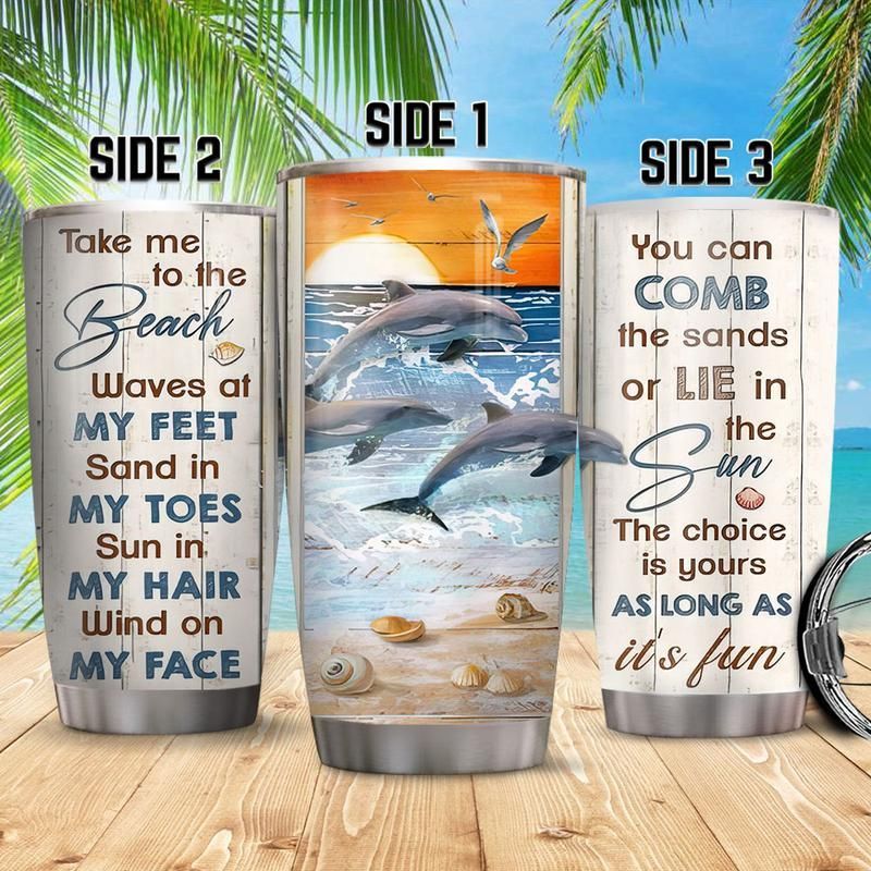 Dolphin Motivation Couple Stainless Steel Cup Tumbler
