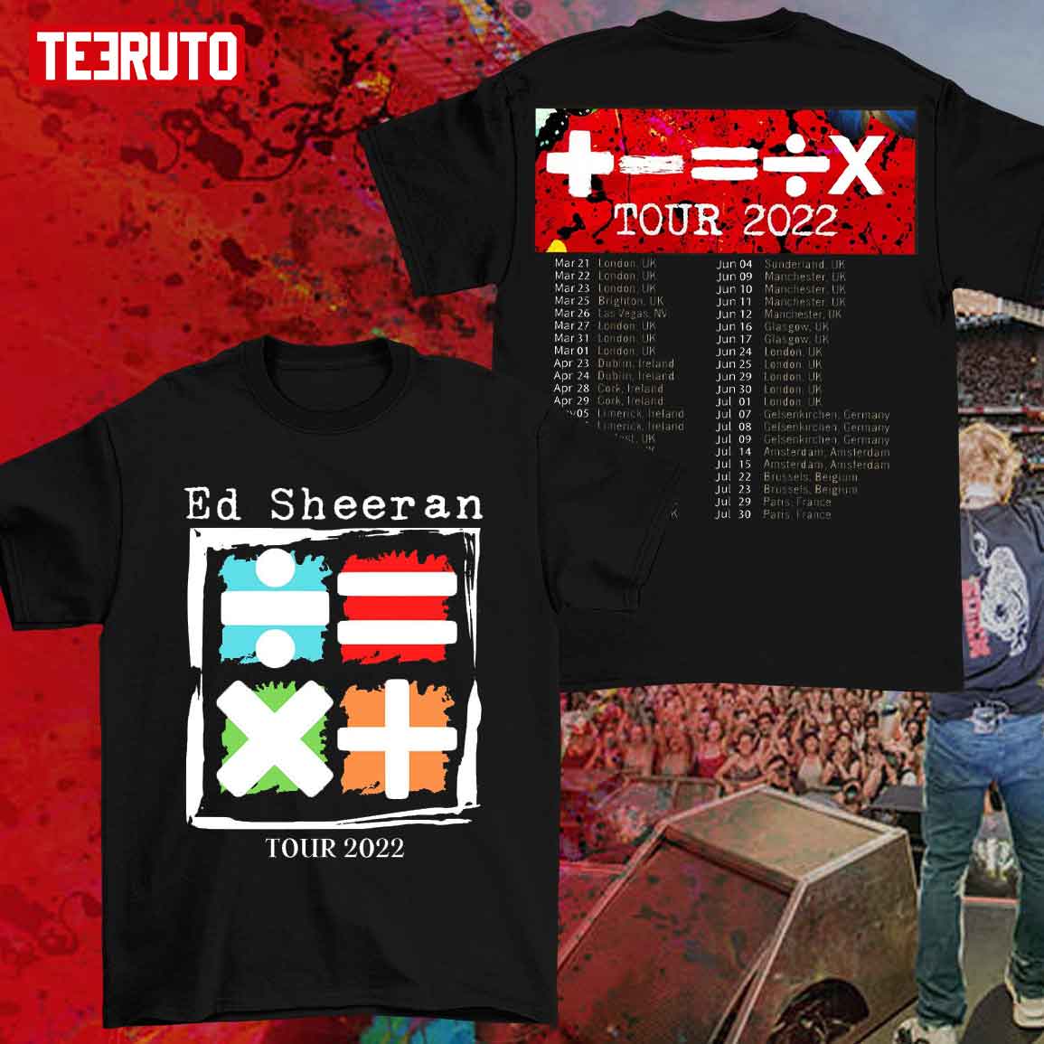 Ed Sheeran 2022 Tour The Mathletics Concert Unisex T-Shirt