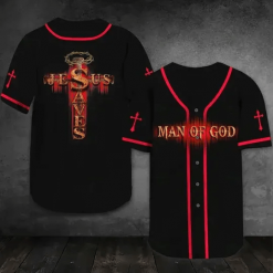 Father’s Day Gift Jesus Dad Man Of God Personalized 3d Baseball Jersey kv