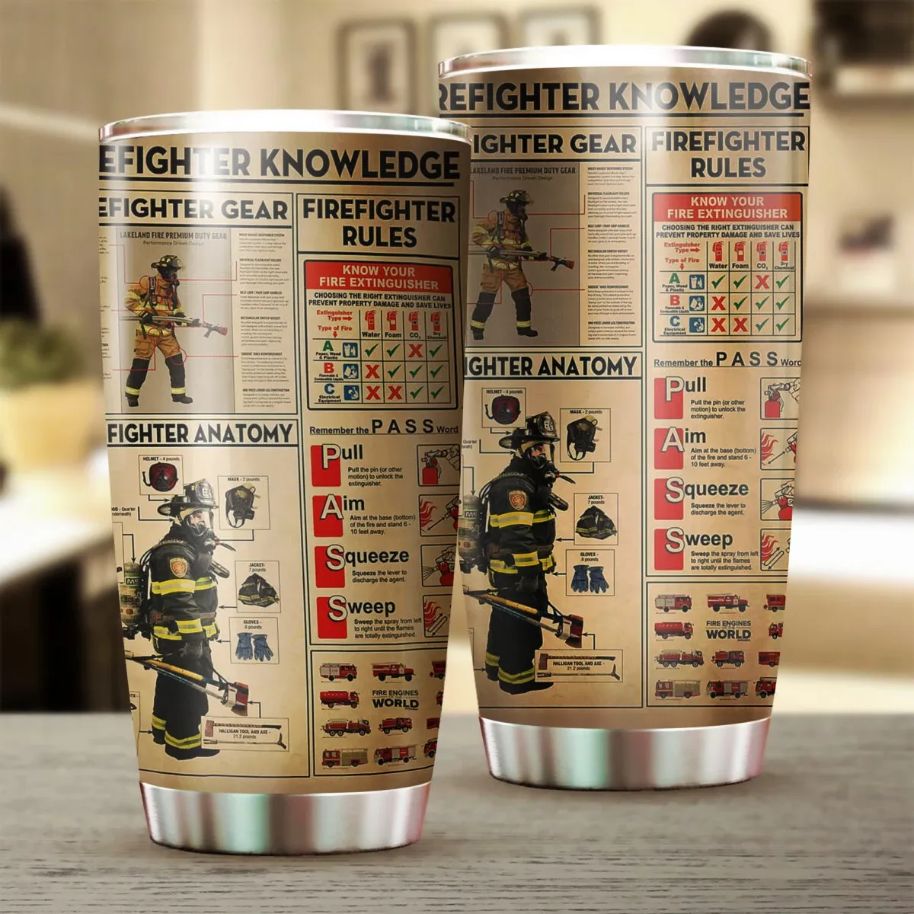 Firefighter Knowledge Stainless Steel Cup Tumbler
