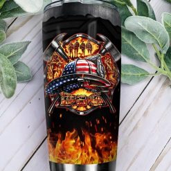 Firefighter Symbols In Fire Stainless Steel Cup Tumbler