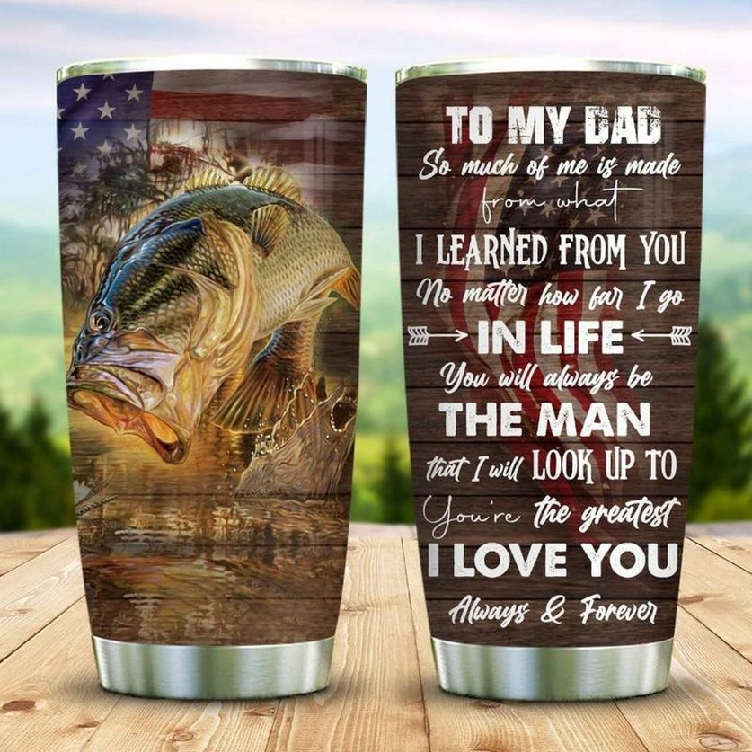 Fishing Gift For Dad Stainless Steel Cup Tumbler