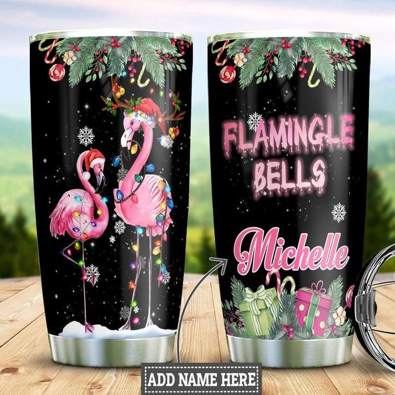 Flamingo Christmas Personalized 8 Gift For Lover Day Travel Tumbler