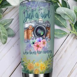 Flower Camera Girls Stainless Steel Cup Tumbler