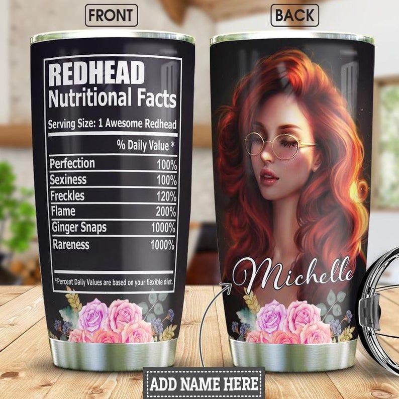 Flower Redhead Personalized 10 Gift For Lover Day Travel Tumbler