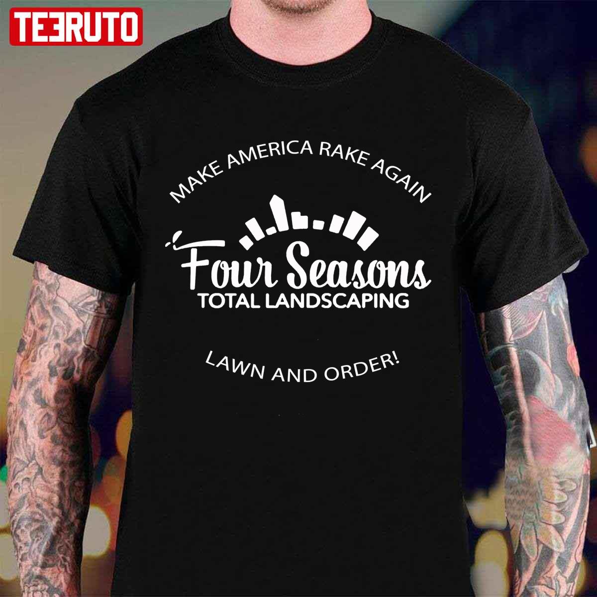 Four Season Total Landscaping Trump Dumb T-Shirt Verde Militare Taglia L