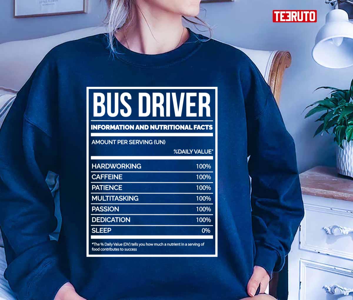 Funny Bus Driving Nutrition Label Unisex T-Shirt