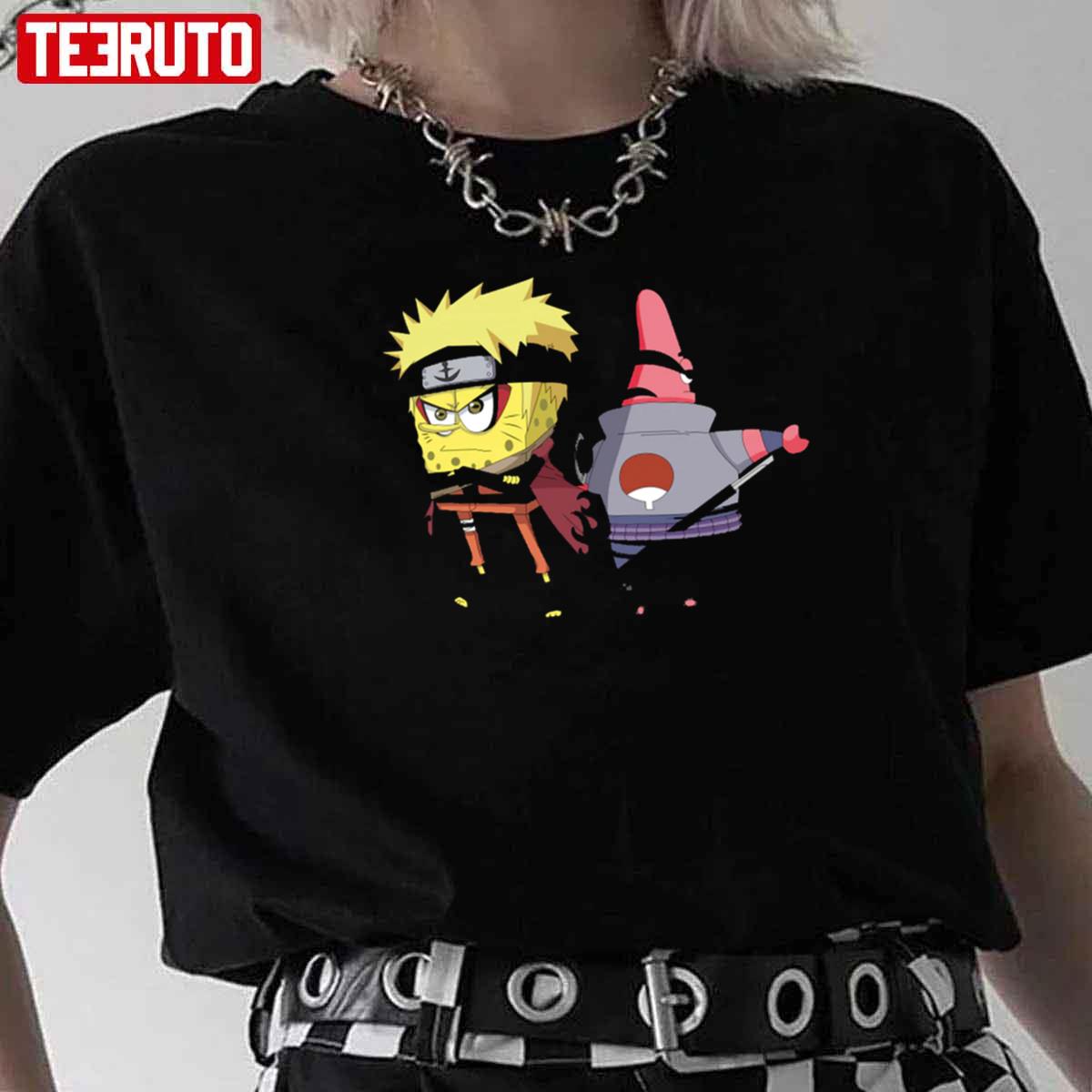 Funny Spongebob Naruto Patrick Uchiha Unisex T-Shirt