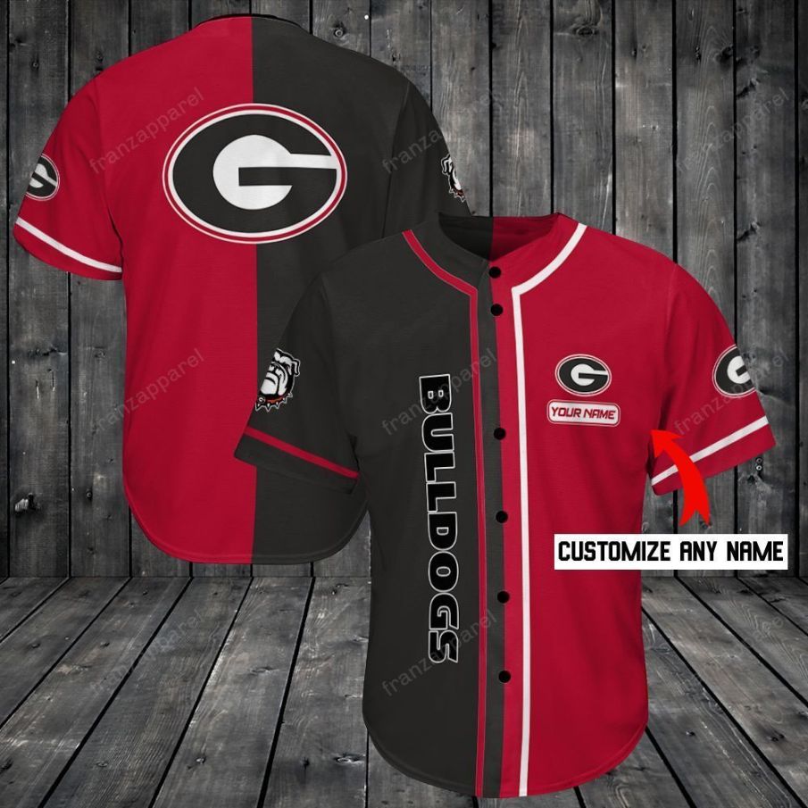 Georgia Bulldogs Personalized Baseball Jersey Shirt 168