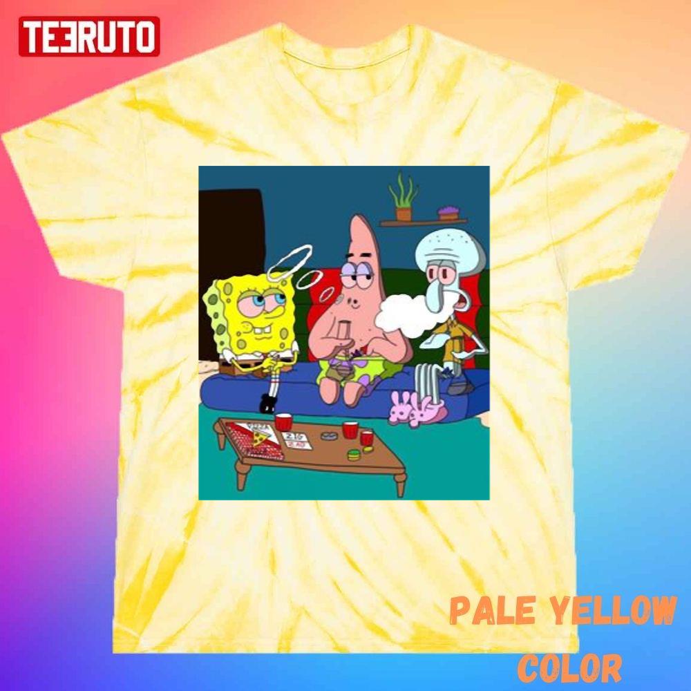 Getting High Smoking Weed Spongebob Patrick And Squidward Unisex Tie Dye T-Shirt