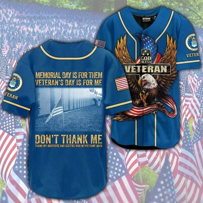 God Bless Eagle Veteran U.s. Air Force Personalized 3d Baseball Jersey kv