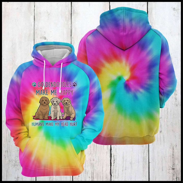 Goldendoodle Tie Dye 3D Printed Hoodie