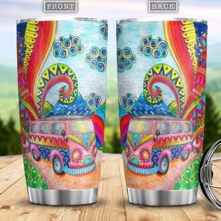 Hippie Bohemian Stainless Steel Cup Tumbler - Teeruto