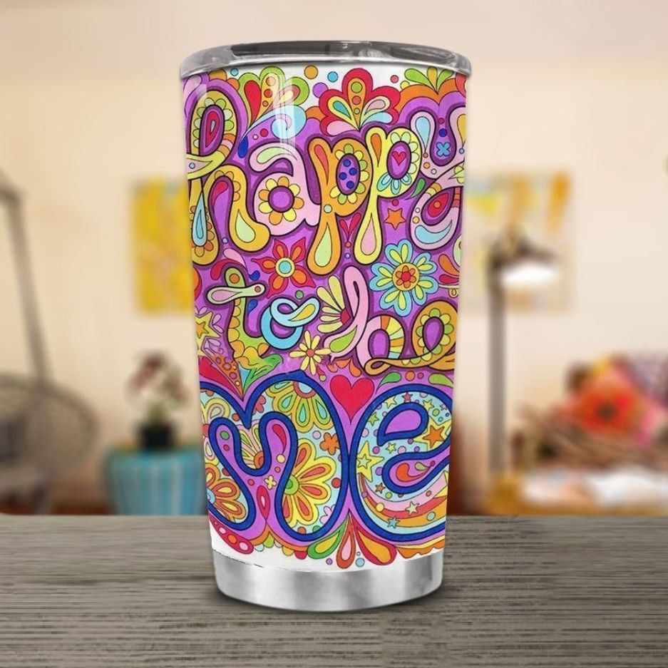 Hippie Happy Me Stainless Steel Cup Tumbler