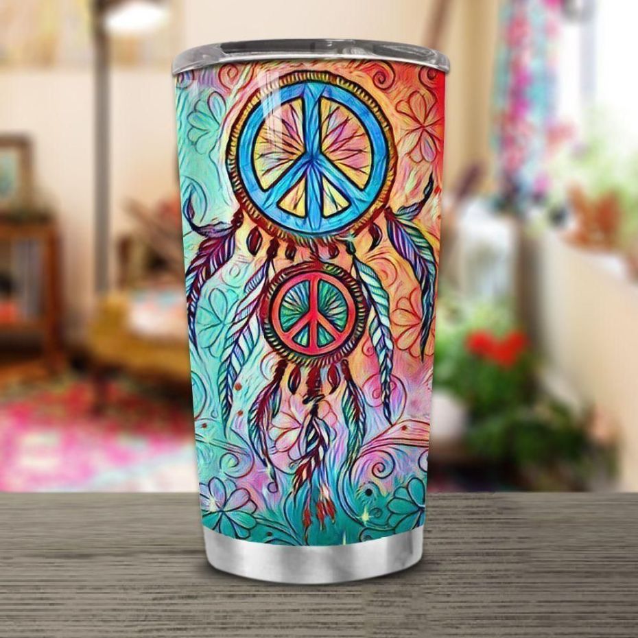 Hippie Peace Dreamcatcher Stainless Steel Cup Tumbler