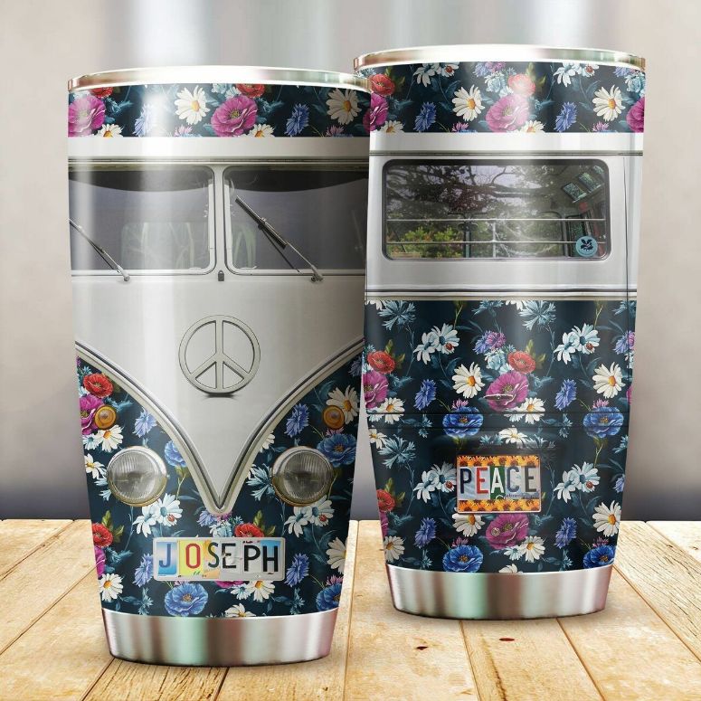 Hippie Peace Flower Gift For Lovers Travel Tumbler All Over Print