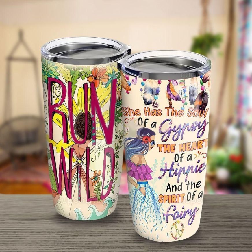 Hippie Run Wild Stainless Steel Cup Tumbler