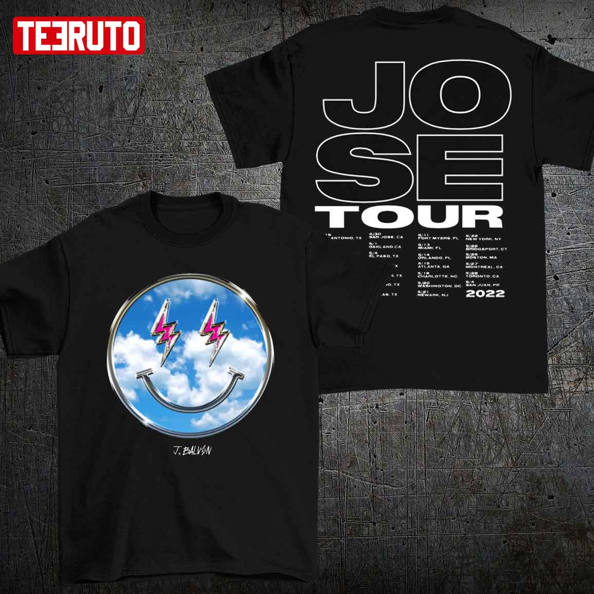 J Balvin Clouds Smiley Tour 2022 Unisex T-Shirt