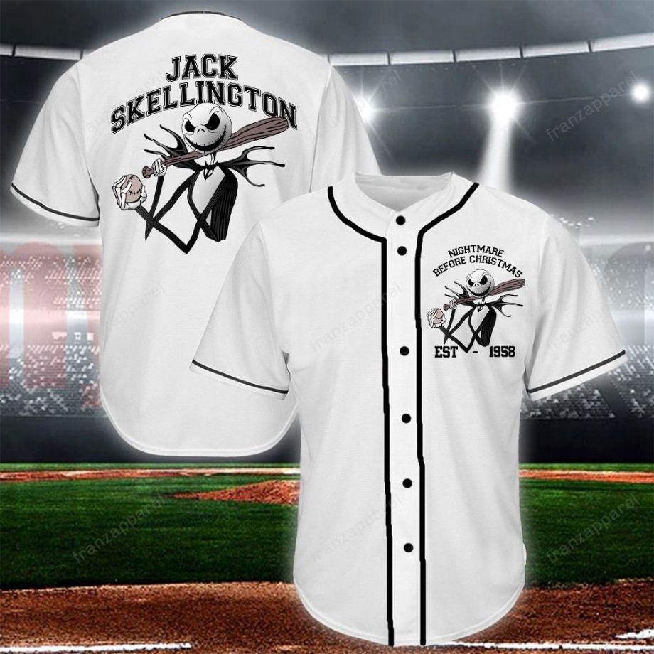 Jack Skellington Personalized 3d Baseball Jersey Limited 07