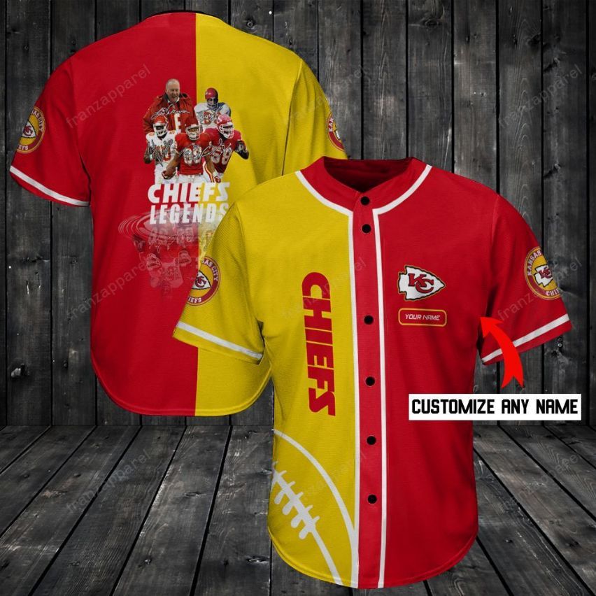 Kansas City Chiefs Personalized Baseball Jersey Shirt 135 - Teeruto