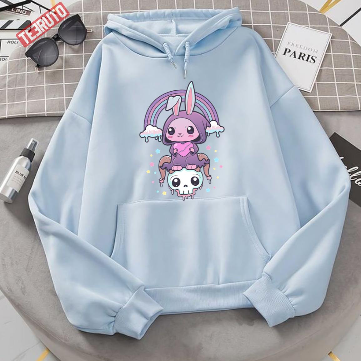 Kawaii Pastel Goth Cute Creepy Rabbit Unisex Hoodie