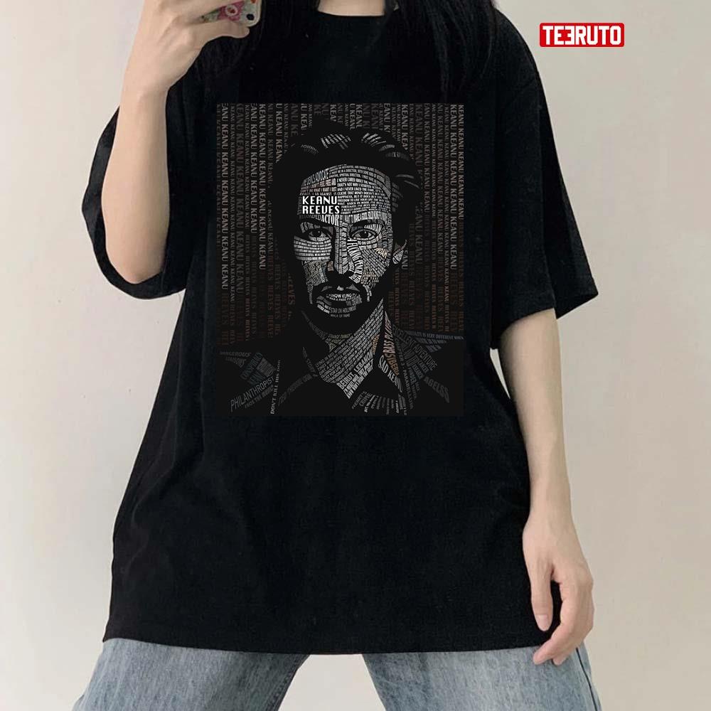 Keanu Reeves Art Collage Words Unisex T-Shirt