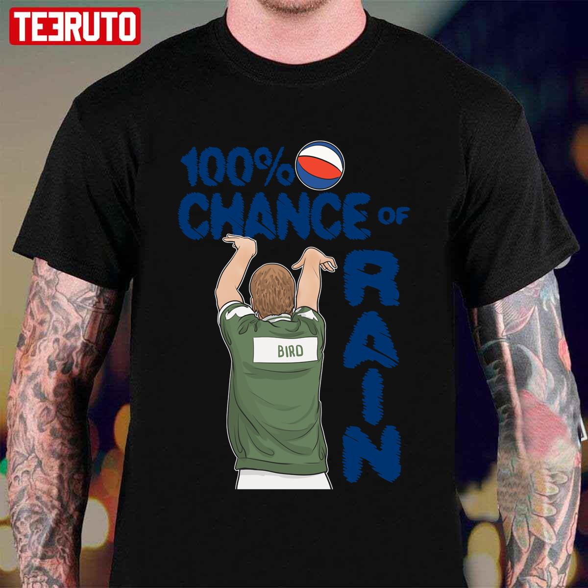Larry Bird One Hundred Percent Chance Of Rain Unisex T-Shirt