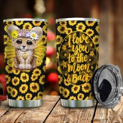 Leopard Sunflower Gift For Lover Day Travel Tumbler All Over Print