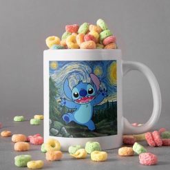 Lilo And Stitch Print Canvas Mug Starry Night Mug Van Gogh Mug Stitch Lover Gift Disney 2 Premium Sublime Ceramic Coffee Mug White