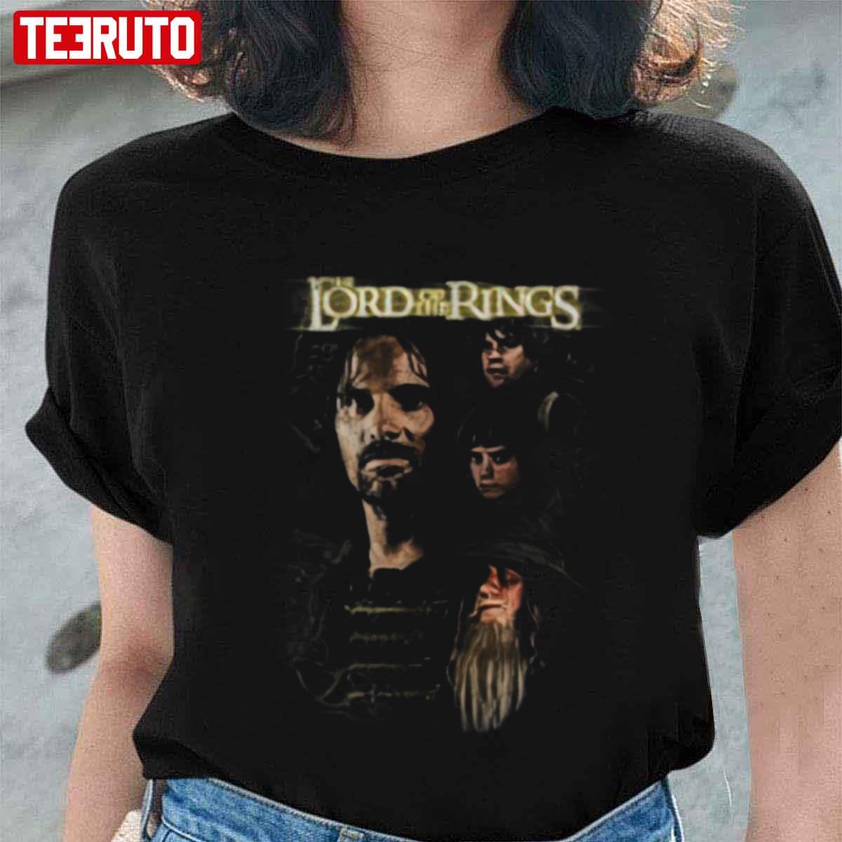 Lord Of The Rings Distressed Group Unisex T-Shirt