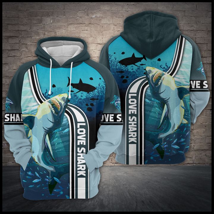 Love Shark 3D Printed Hoodie